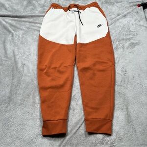 Nike Tech Fleece Joggers Mens XL Orange/White Sweatpants Colorblock CU4495-825